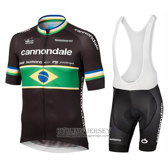 2019 Cycling Jersey Cannondale Shimano Champion Brazil Short Sleeve And Bib Short